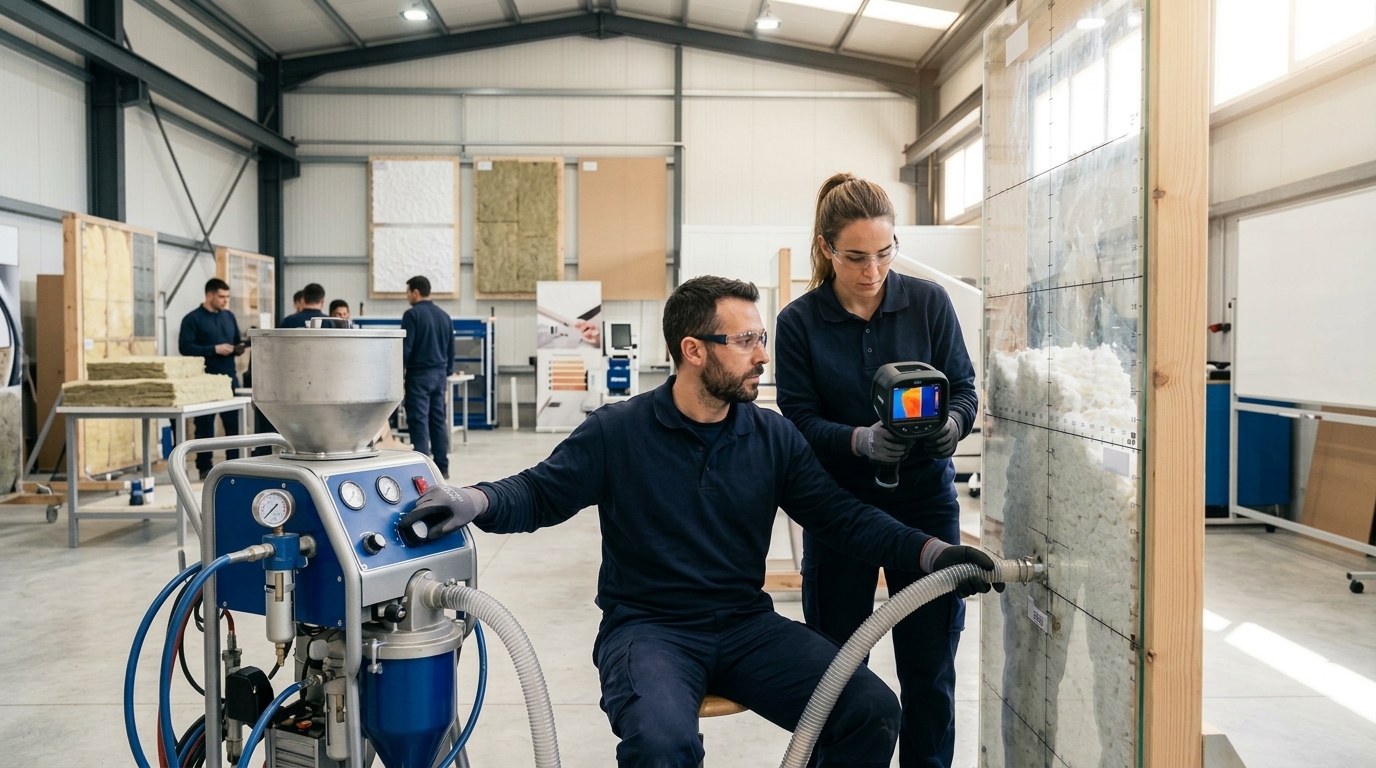 Curso de Reformas y Rehabilitación Energética - Taller práctico de aislamiento insuflado y eficiencia energética en Aísla y Ahorra